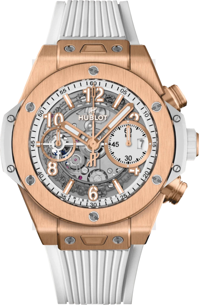 Купить копии элитных часов  Hublot Big Bang Unico King Gold White 441.OE.2011.RW: в наличии!