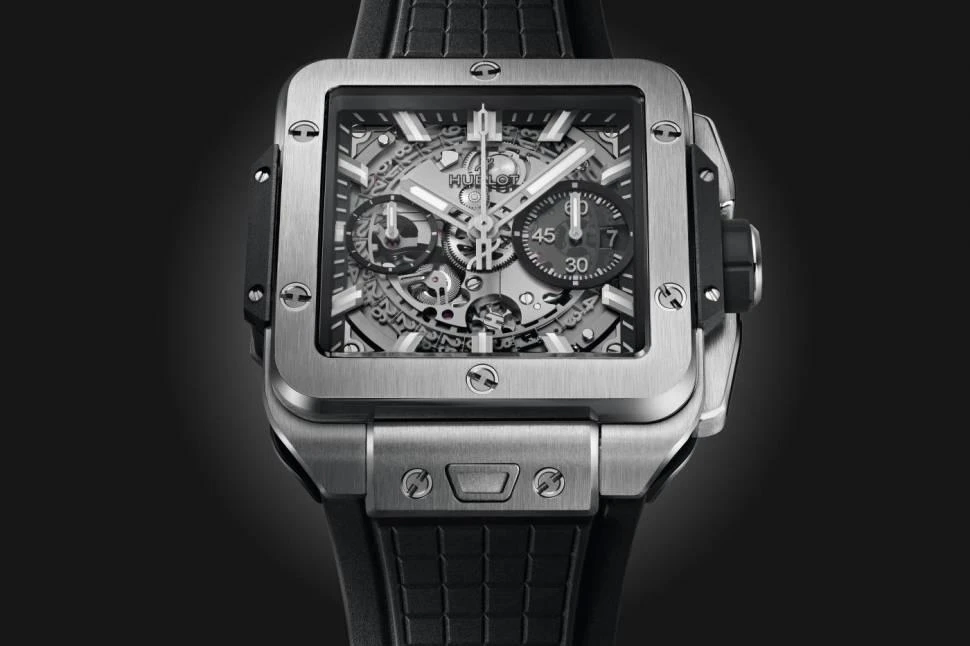Купить копии элитных часов  Hublot Square Bang Unico Titanium 821.NX.0170.RX: в наличии!