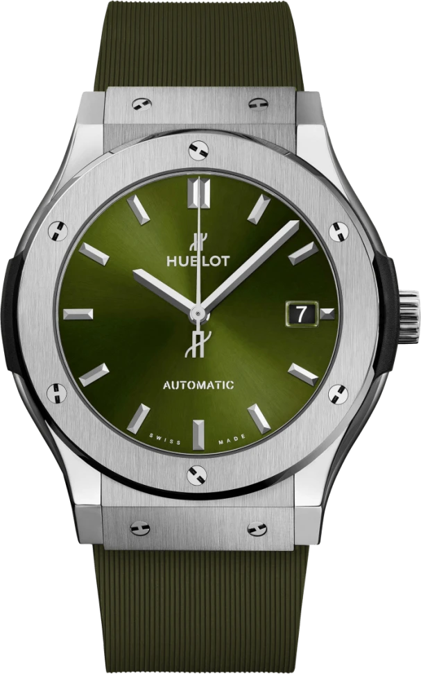 Купить копии элитных часов  Hublot Classic Fusion Titanium Green 45 mm 511.NX.8970.RX: в наличии!