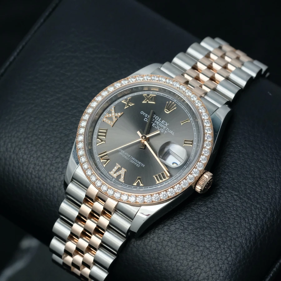 Купить копии элитных часов  Rolex Datejust 36mm Steel &amp; Rose Gold Diamond Bezel 126281RBR: в наличии!