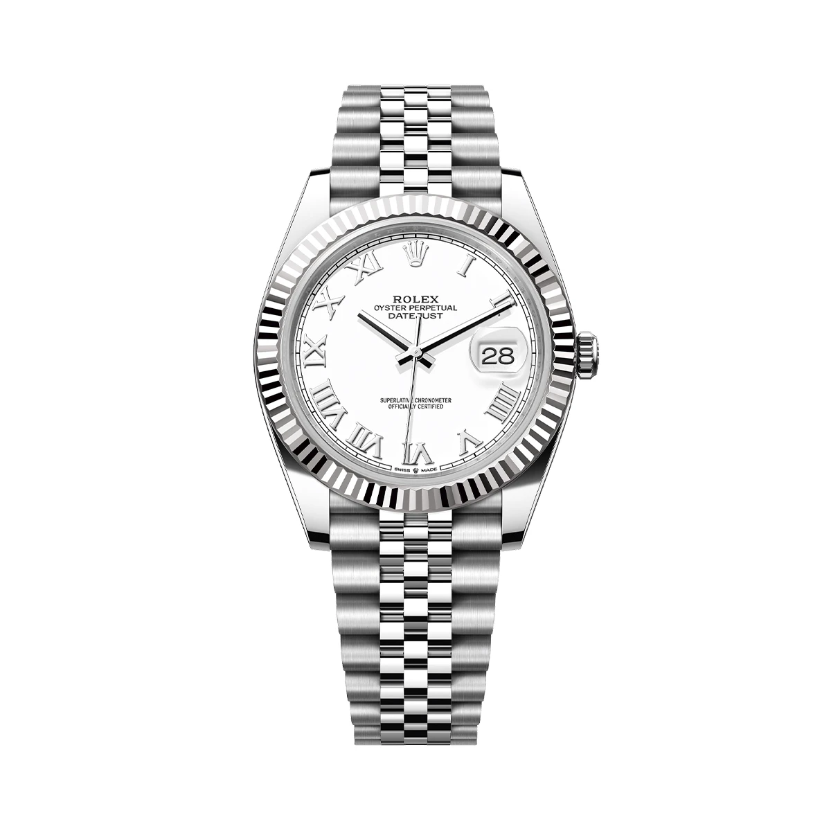 Купить копии элитных часов  Rolex Datejust 41mm White Roman Dial 126334: в наличии!