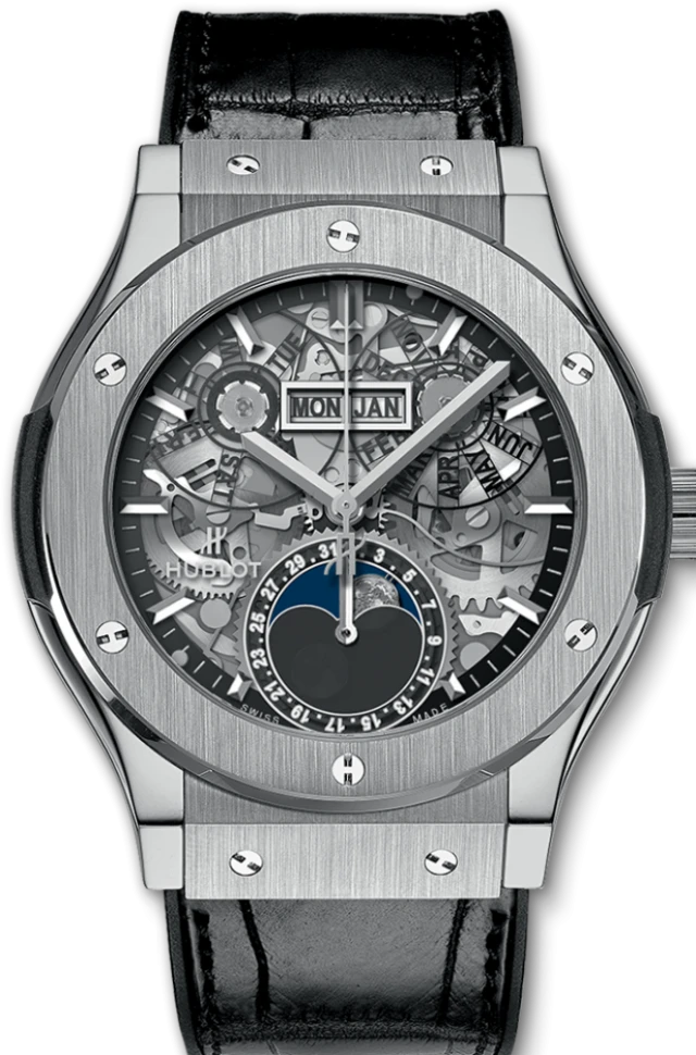 Купить копии элитных часов  Hublot Classic Aerofusion Moonphase Titanium 42 mm 547.NX.0170.LR: в наличии!