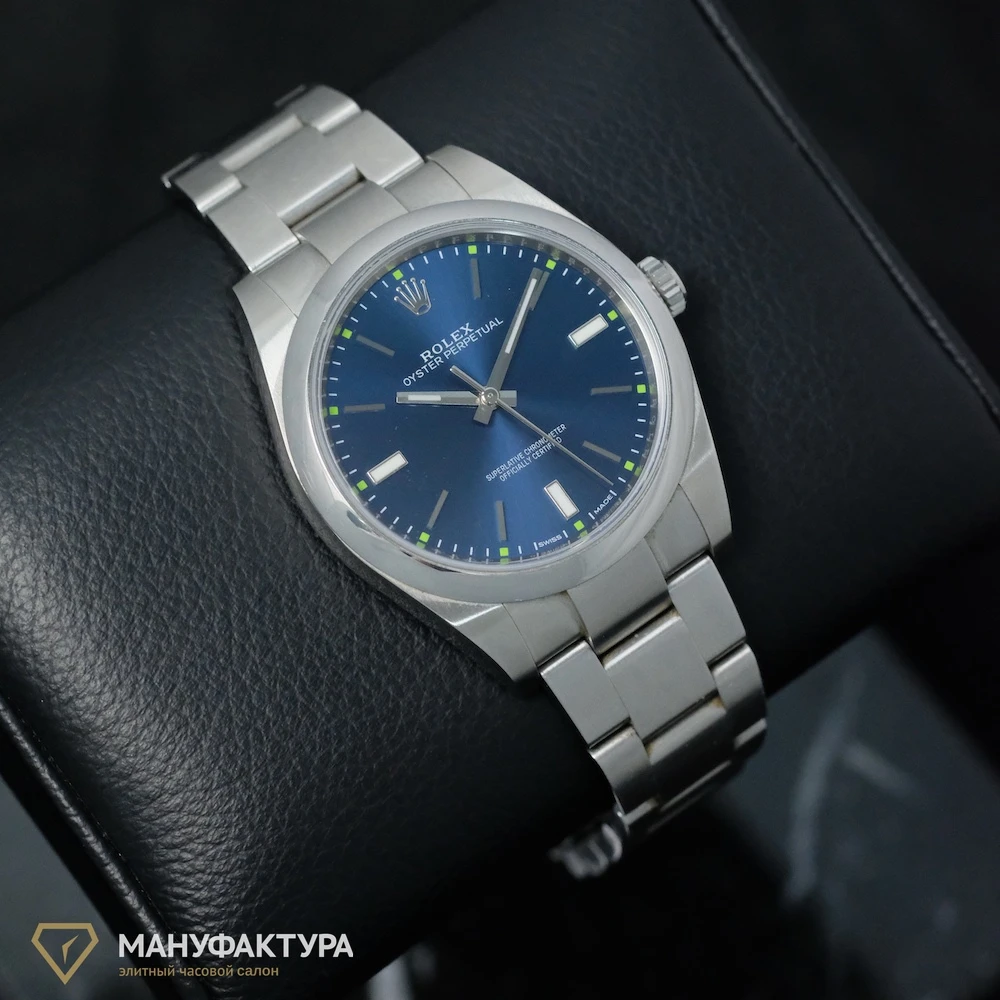 Купить копии элитных часов  Rolex Oyster Perpetual 39mm Blue Dial 114300: в наличии!