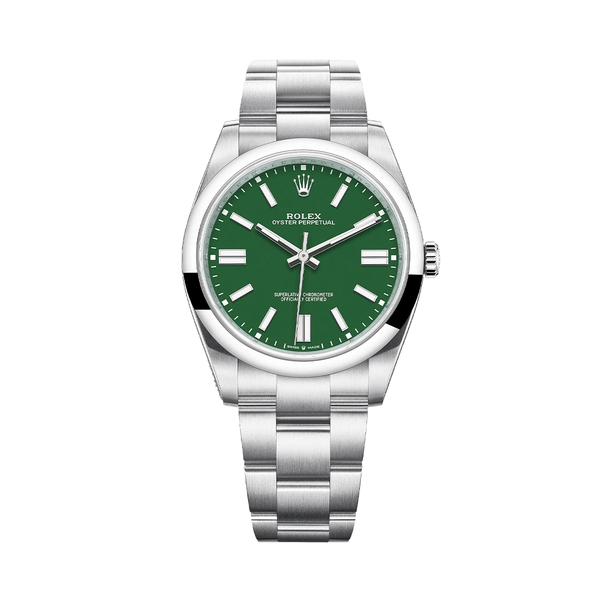 Купить копии элитных часов  Rolex Oyster Perpetual 41 mm Green Dial 124300: в наличии!