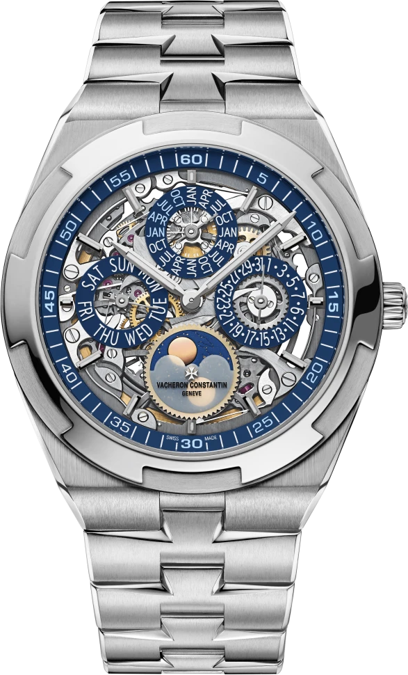 Купить копии элитных часов  Vacheron Constantin Overseas Perpetual Calendar Ultra-thin Skeleton 4300V/120G-B946: в наличии!
