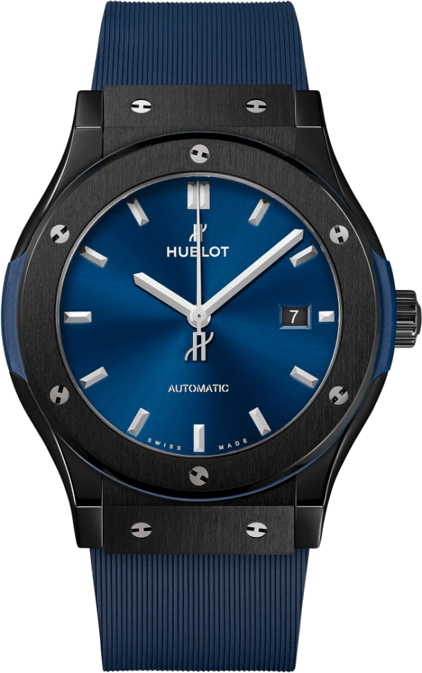 Купить копии элитных часов  Hublot Classic Fusion Ceramic Blue 42 mm 542.CM.7170.RX: в наличии!