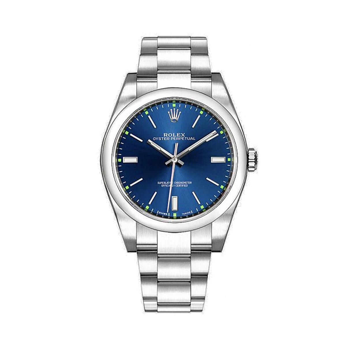 Купить копии элитных часов  Rolex Oyster Perpetual 39mm Blue Dial 114300: в наличии!