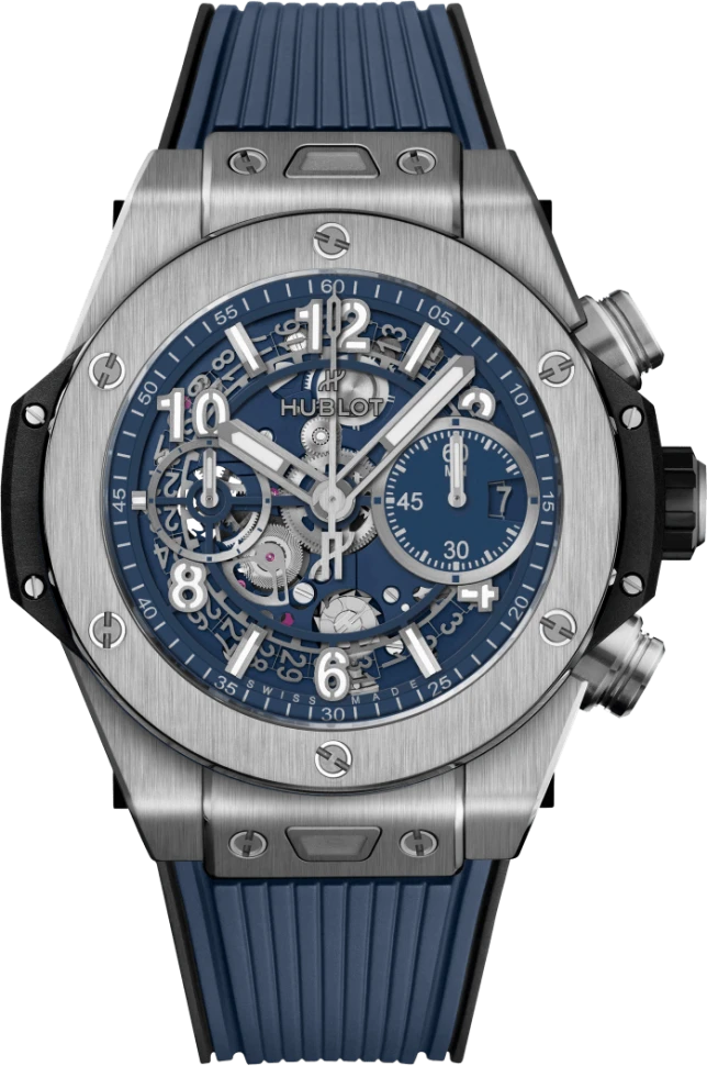 Купить копии элитных часов  Hublot Big Bang Unico Titanium Blue 441.NX.5171.RX: в наличии!