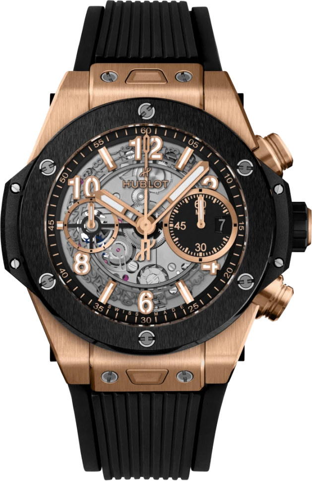 Купить копии элитных часов  Hublot Big Bang Unico King Gold Ceramic 441.OM.1181.RX: в наличии!
