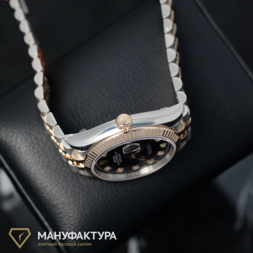 Купить копии элитных часов  Rolex Datejust 36mm Steel and Everose Gold Black Motif Dial Diamonds 126231: в наличии!