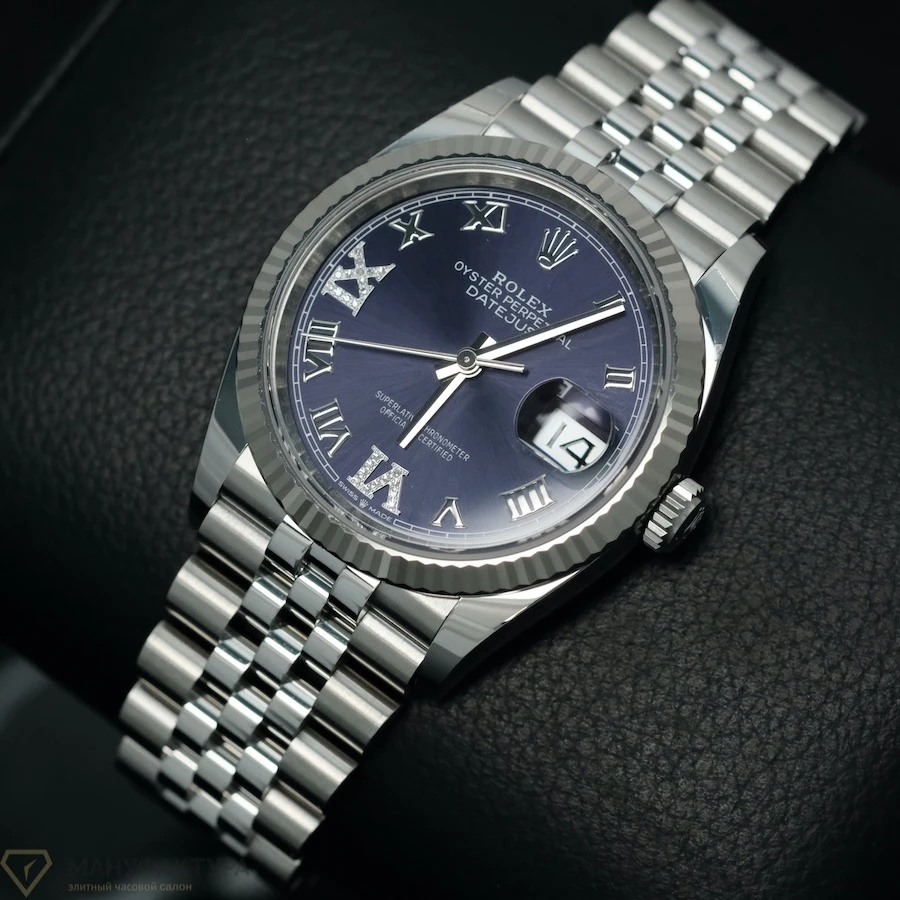Купить копии элитных часов  Rolex Datejust 36mm Steel &amp; White Gold Purple Dial 126234: в наличии!