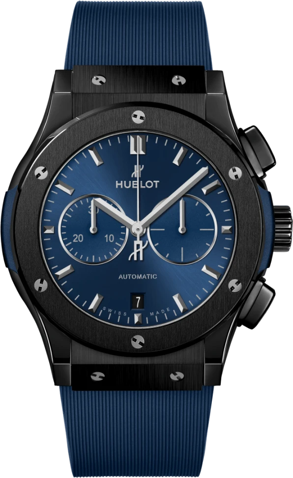 Купить копии элитных часов  Hublot Classic Fusion Ceramic Blue Chronograph 42 mm 541.CM.7170.RX: в наличии!