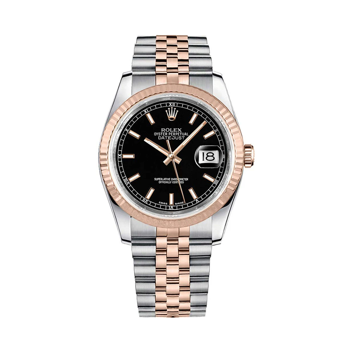 Купить копии элитных часов  Rolex Datejust 36mm Steel &amp; Rose Gold Black Dial 116231: в наличии!