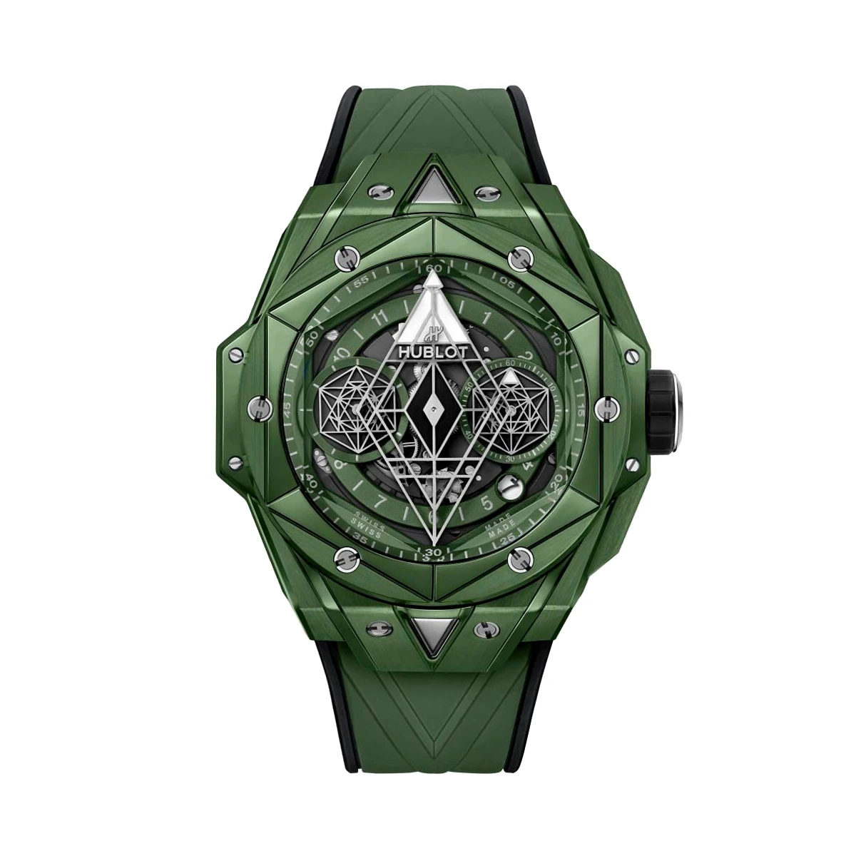 Купить копии элитных часов  Hublot Big Bang Sang Bleu II Green Ceramic 418.GX.5207.RX.MXM22 : в наличии!