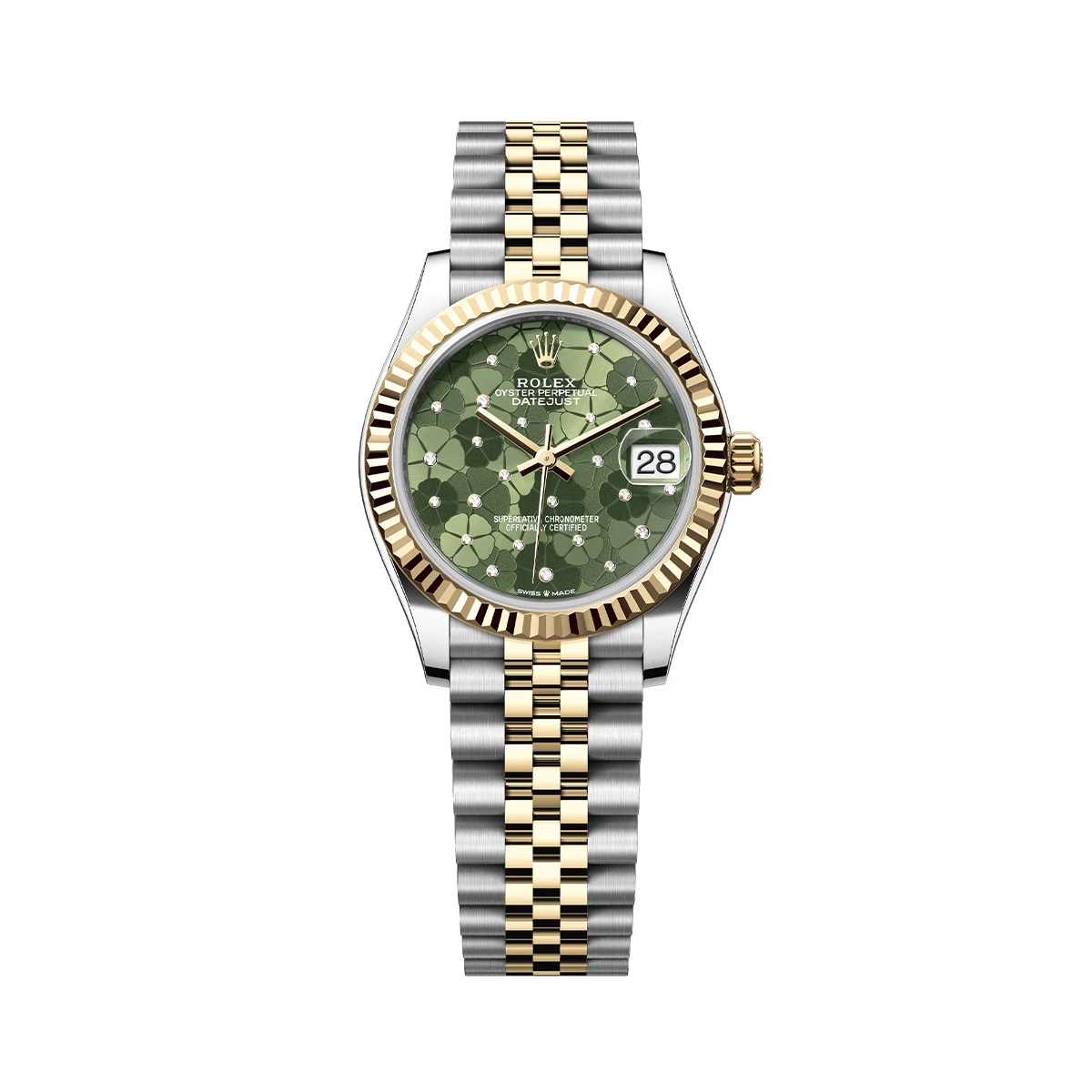 Купить копии элитных часов  Rolex Steel and Yellow Gold Green Dial 278273: в наличии!