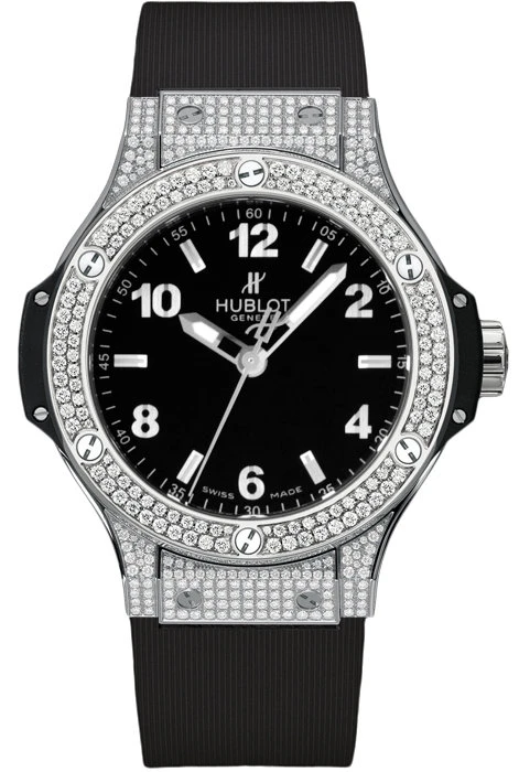 Купить копии элитных часов  Hublot Big Bang Steel Pave 38 361.SX.1270.RX.1704: в наличии!