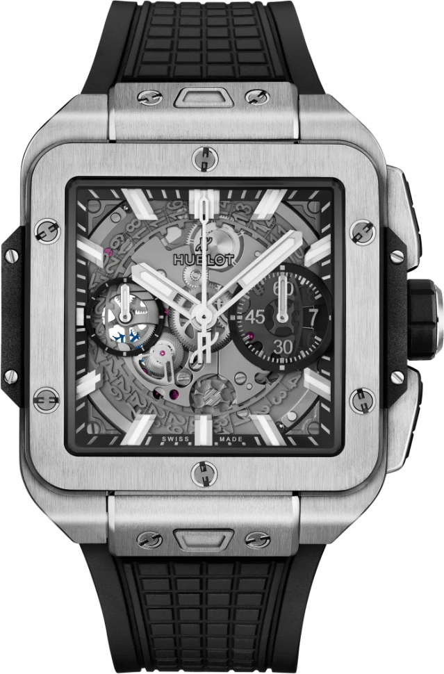 Купить копии элитных часов  Hublot Square Bang Unico Titanium 821.NX.0170.RX: в наличии!