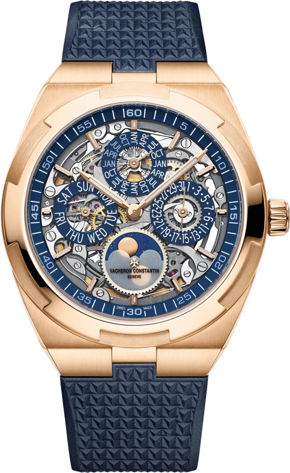 Купить копии элитных часов  Vacheron Constantin Overseas Perpetual Calendar Ultra-thin Skeleton 4300V/120R-B642: в наличии!