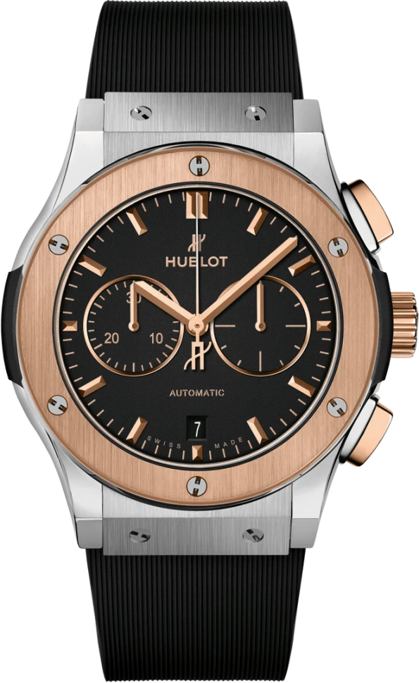 Купить копии элитных часов  Hublot Classic Fusion Chronograph Titanium King Gold 541.NO.1181.RX: в наличии!