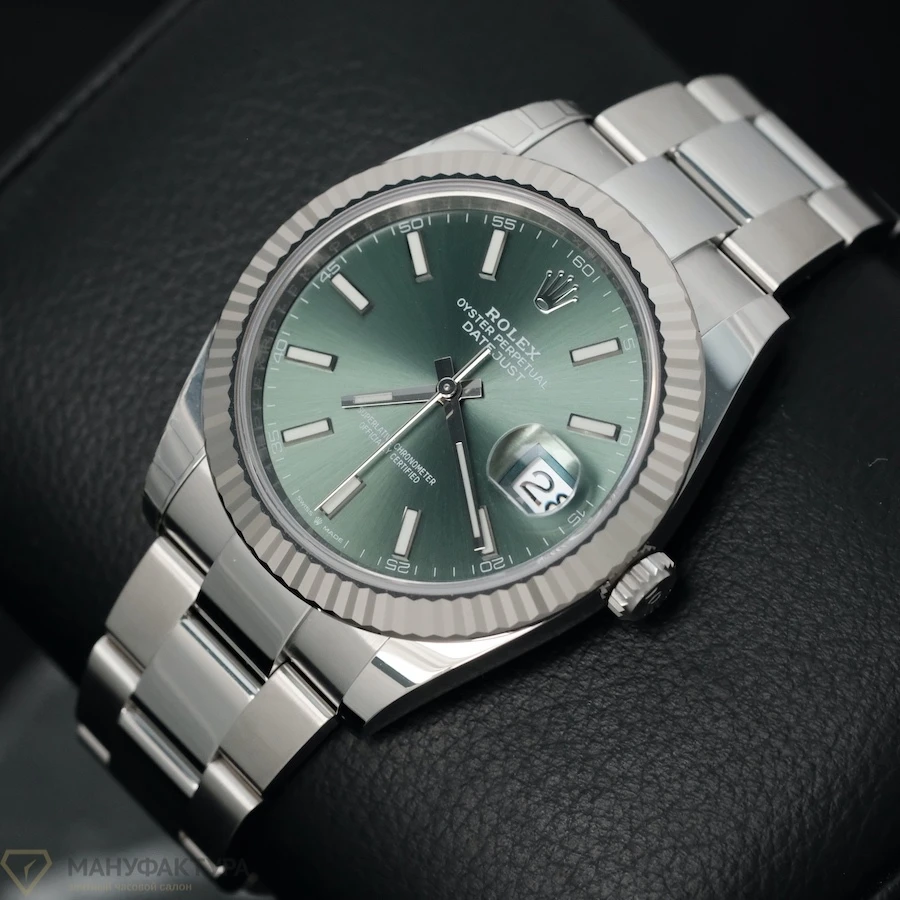 Купить копии элитных часов  Rolex Datejust 41mm Steel &amp; White Gold Mint Green Dial 126334: в наличии!