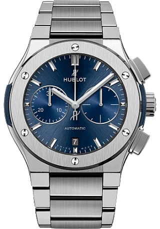 Купить копии элитных часов  Hublot Classic Fusion Blue Chronograph Titanium Bracelet 520.NX.7170.NX: в наличии!