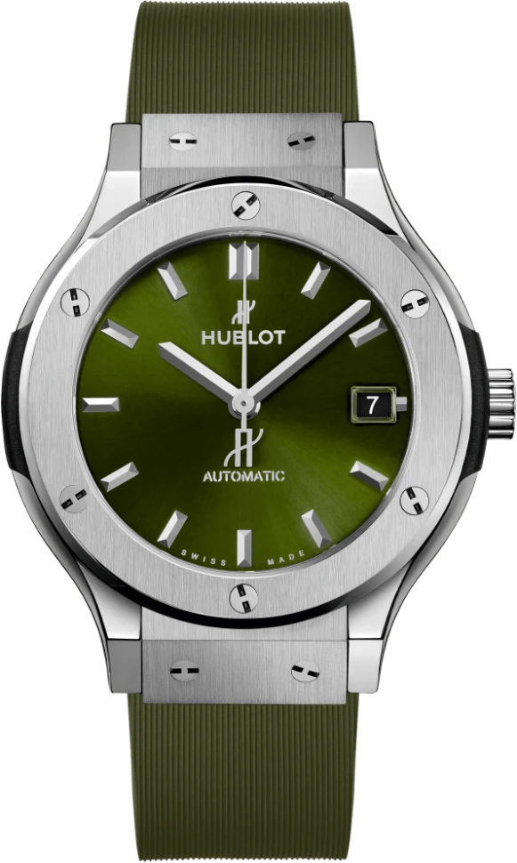Купить копии элитных часов  Hublot Classic Fusion Titanium Green 38 mm 565.NX.8970.RX: в наличии!