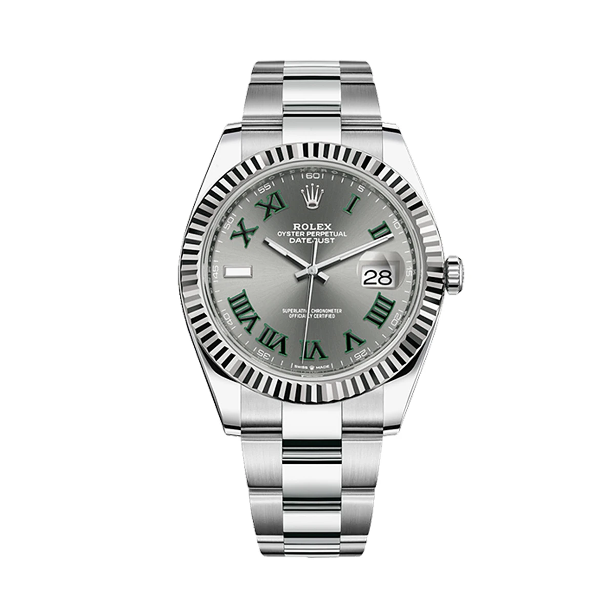Купить копии элитных часов  Rolex Datejust 41mm Wimbledon Oyster Bracelet 126334: в наличии!