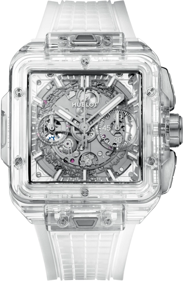 Купить копии элитных часов  Hublot Shaped Square Bang Unico Sapphire 821.JX.0120.RT: в наличии!