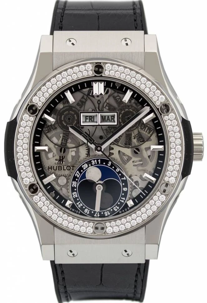Купить копии элитных часов  Hublot Classic Fusion Titanium Diamonds 547.NX.0170.LR.1104: в наличии!