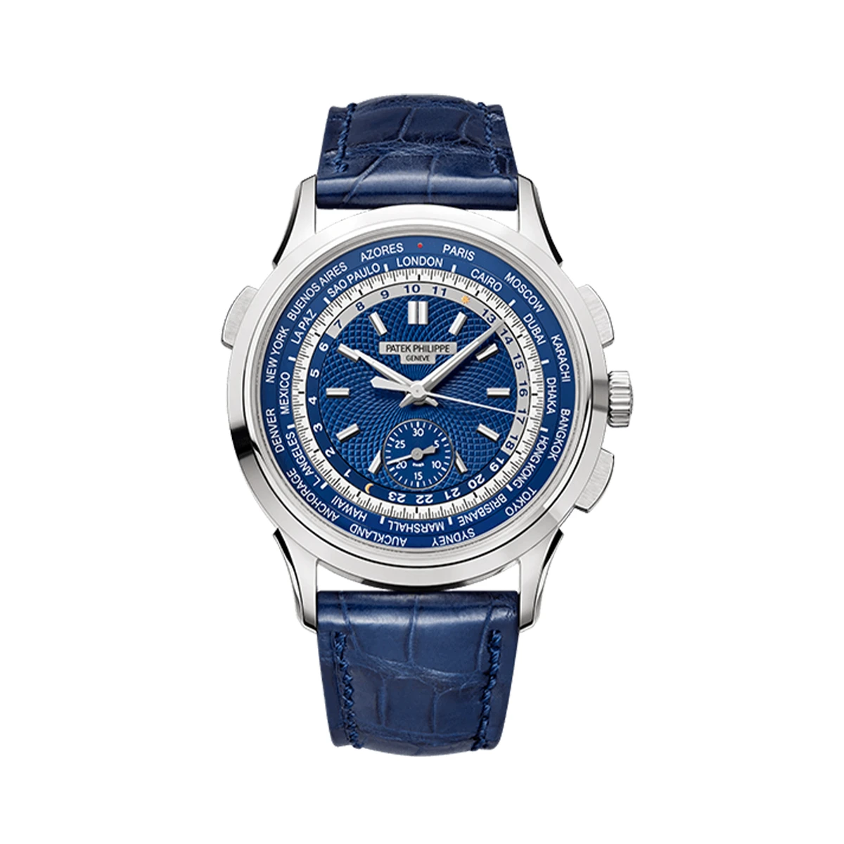 Купить копии элитных часов  Patek Philippe World Time Chronograph 5930G-001: в наличии!