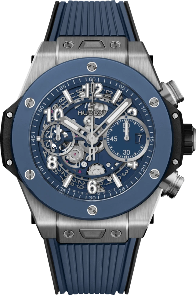 Купить копии элитных часов  Hublot Big Bang Unico Titanium Blue Ceramic 441.NL.5171.RX: в наличии!