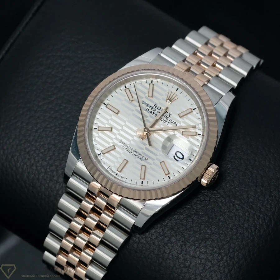 Купить копии элитных часов  Rolex Datejust 36mm Steel and Everose Gold Flutted Dial 126231-0033: в наличии!