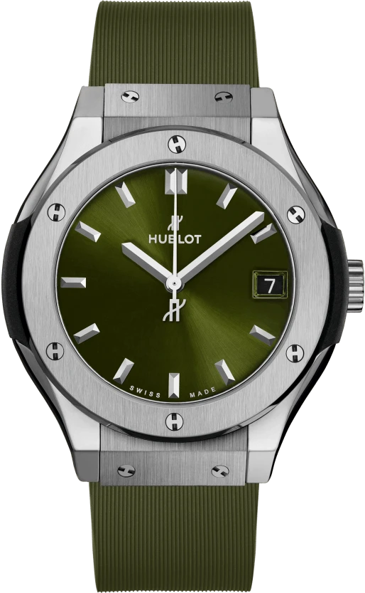 Купить копии элитных часов  Hublot Classic Fusion Titanium Green 33 mm 581.NX.8970.RX: в наличии!
