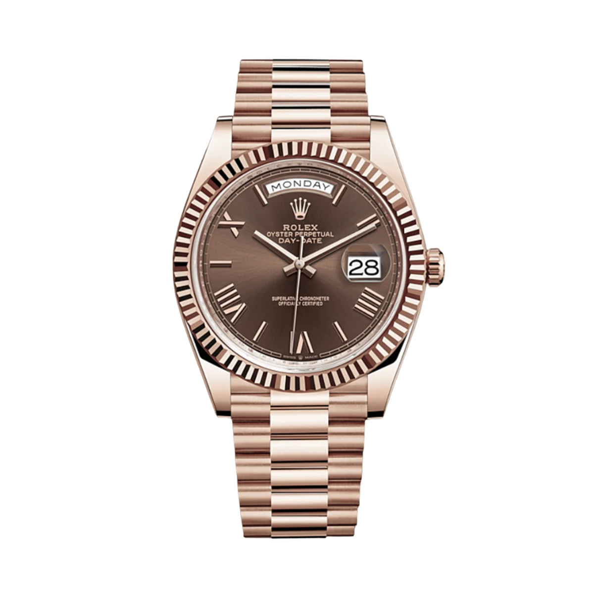 Купить копии элитных часов  Rolex Day Date Rose Gold 40mm Chocolate Dial 228235: в наличии!