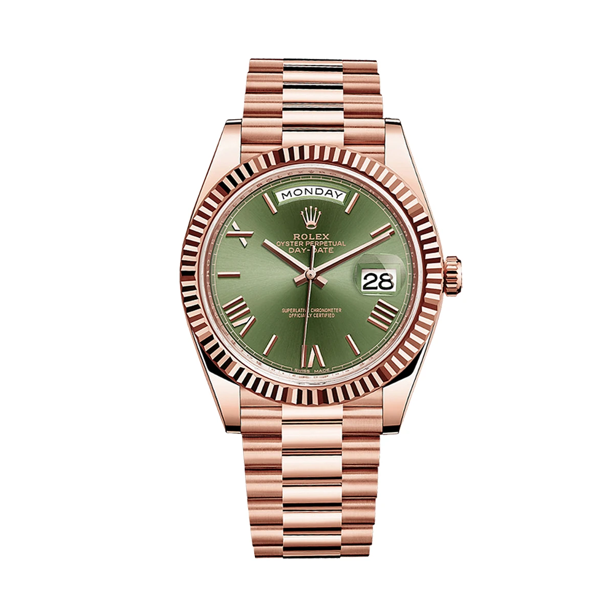 Купить копии элитных часов  Rolex Day-Date Rose Gold Olive Dial 228235: в наличии!