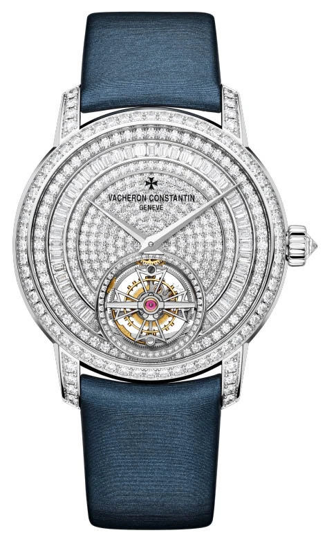 Купить копии элитных часов  Vacheron Constantin Traditionnelle Tourbillon Jewellery 6025T/000G-B635: в наличии!