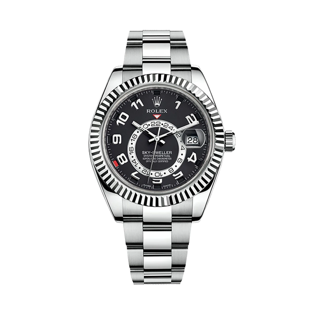 Купить копии элитных часов  Rolex Sky-Dweller White Gold Black Dial 326939: в наличии!
