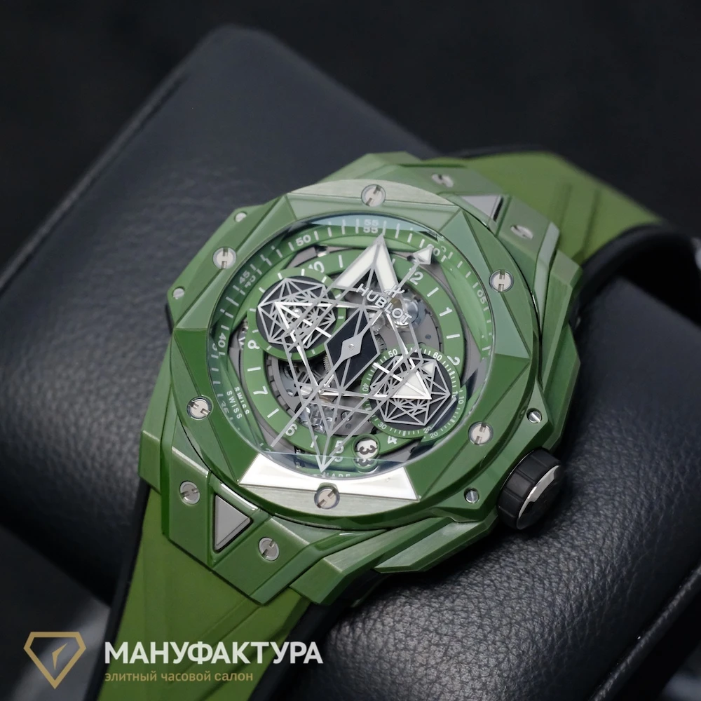Купить копии элитных часов  Hublot Big Bang Sang Bleu II Green Ceramic 418.GX.5207.RX.MXM22 : в наличии!