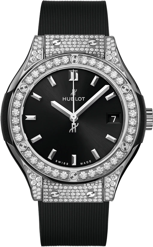 Купить копии элитных часов  Hublot Classic Fusion Titanium Pave 581.NX.1470.RX.1704: в наличии!