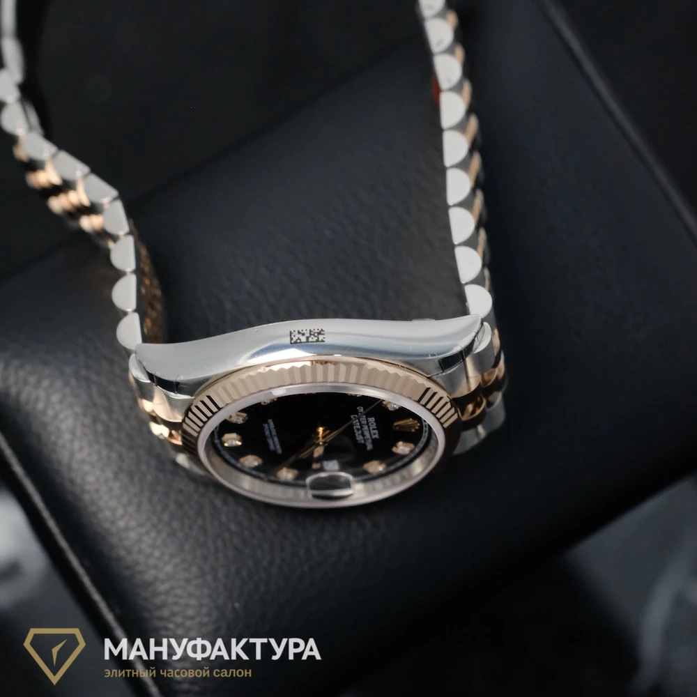 Купить копии элитных часов  Rolex Datejust 36mm Steel and Everose Gold Black Motif Dial Diamonds 126231: в наличии!