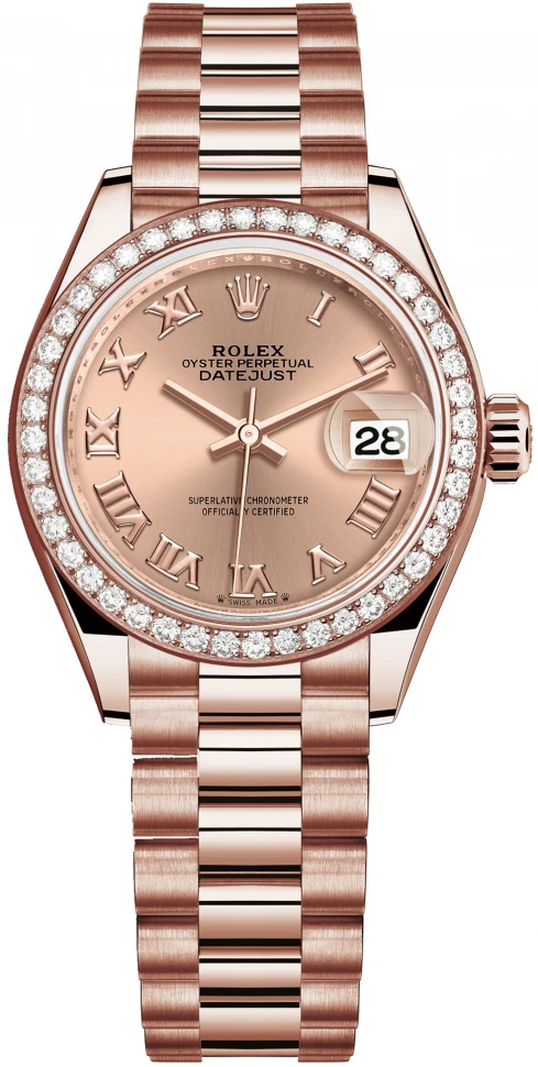 Купить копии элитных часов  Rolex Lady-Datejust Oyster Perpetual 28 mm m279135rbr-0027: в наличии!