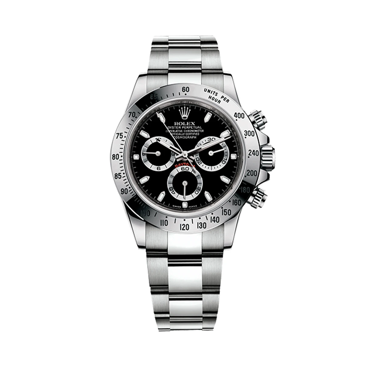 Купить копии элитных часов  Rolex Cosmograph Daytona Steel Black Dial 116520: в наличии!