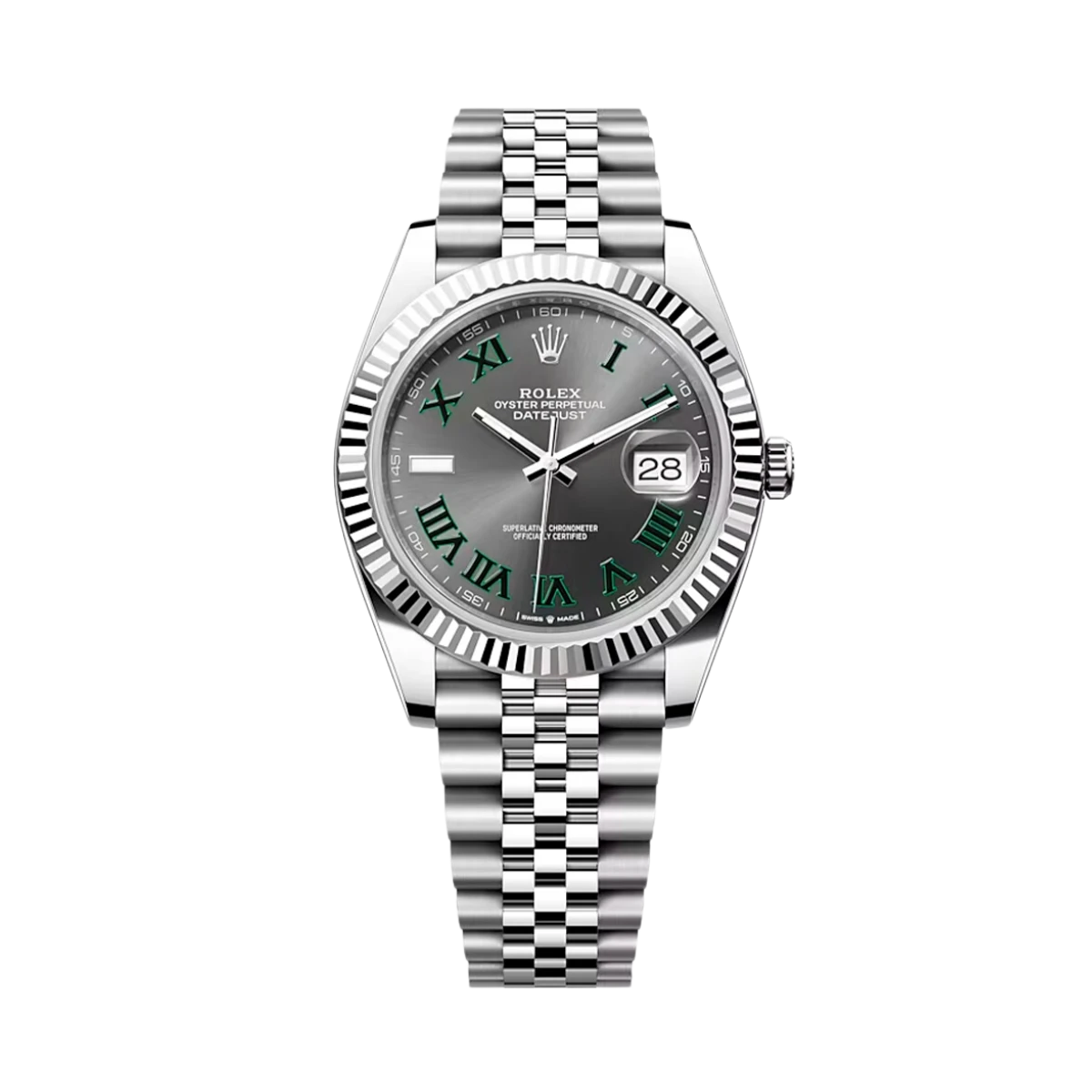 Купить копии элитных часов  Rolex Datejust 41mm Steel &amp; White Gold Wimbledon Dial 126334: в наличии!