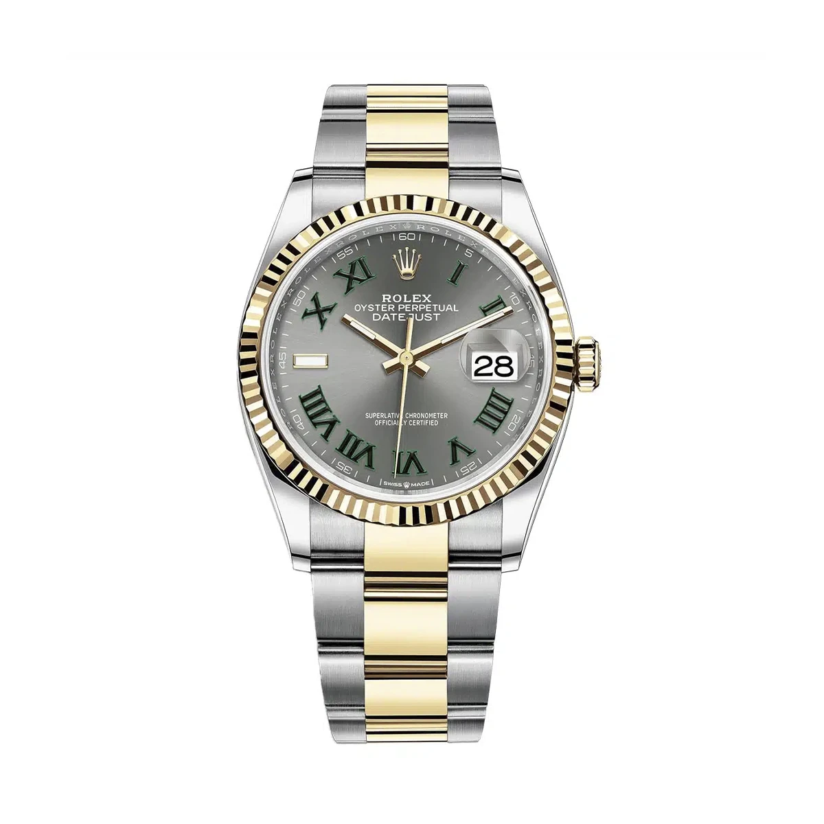 Купить копии элитных часов  Rolex Datejust 36mm Steel &amp; Yellow Gold Wimbledon Dial 126233: в наличии!