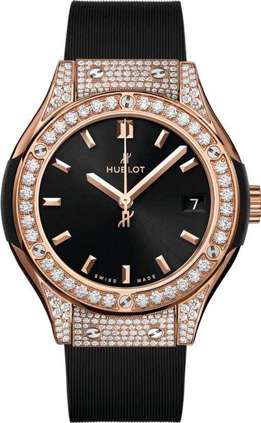 Купить копии элитных часов  Hublot Classic Fusion King Gold Pave 581.OX.1480.RX.1704: в наличии!