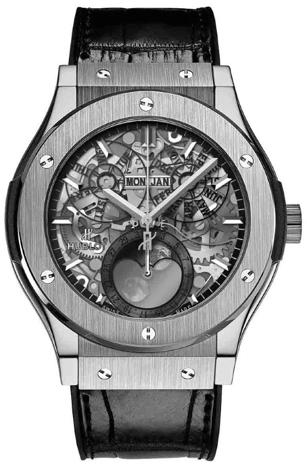 Купить копии элитных часов  Hublot Classic Fusion Aeromoon Titanium 517.NX.0170.LR: в наличии!