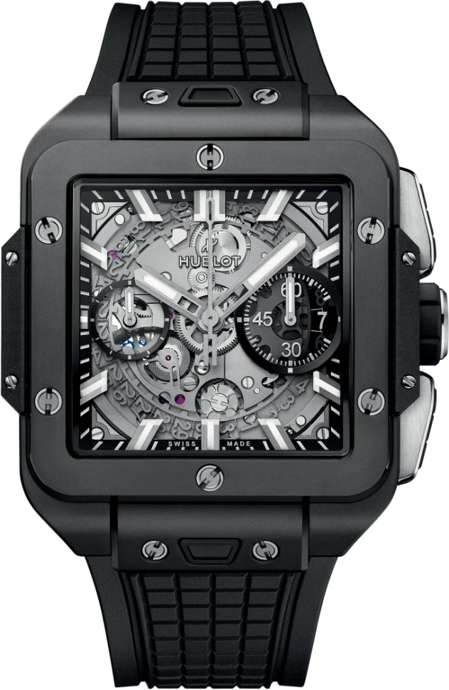 Купить копии элитных часов  Hublot Shaped Square Bang Unico Black Magic 821.CI.0170.RX: в наличии!