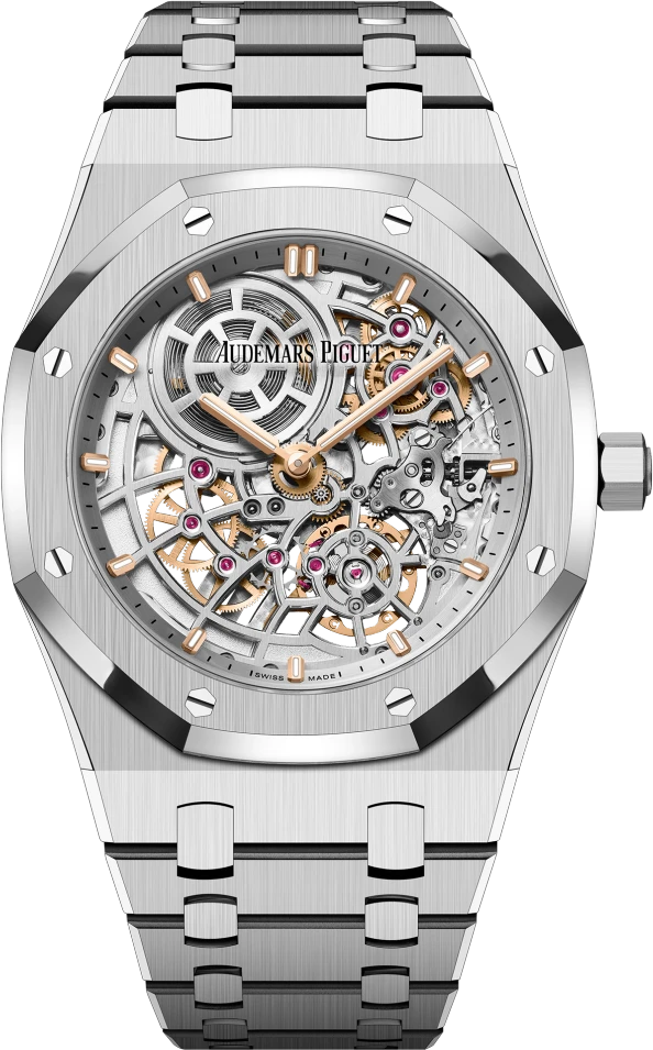 Купить копии элитных часов  Audemars Piguet Royal Oak Jumbo Extra-piatto Scheletrato 16204ST.OO.1240ST.01: в наличии!