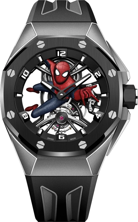 Купить копии элитных часов  Audemars Piguet Royal Oak Concept Tourbillon Spider-man 26631IO.OO.D002CA.01: в наличии!