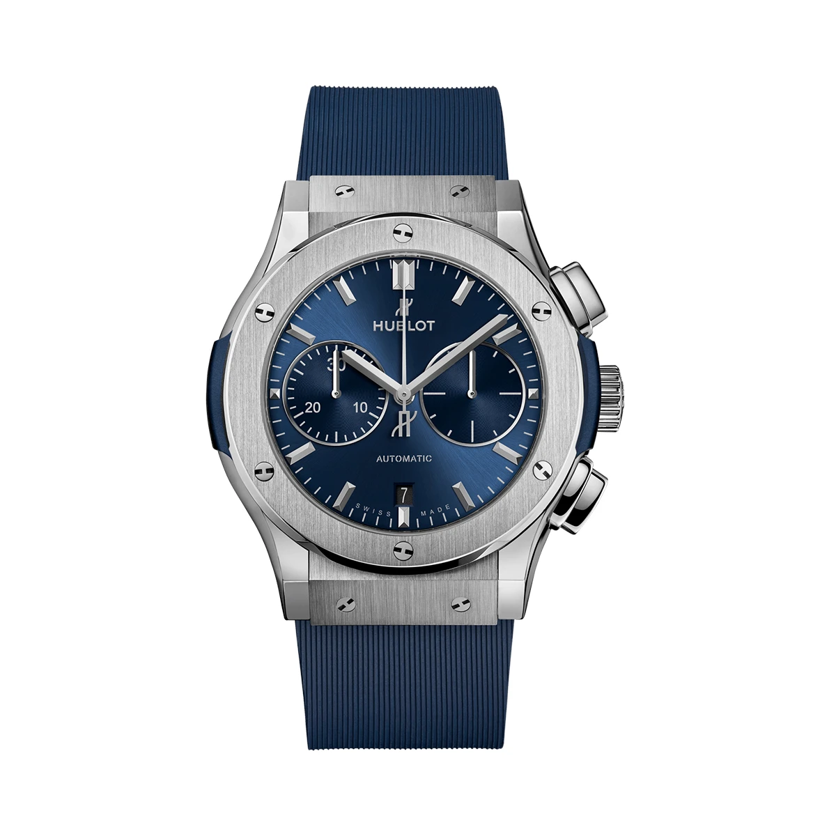 Купить копии элитных часов  Hublot Classic Fusion Chronograph Titanium Blue 45 mm 521.NX.7170.RX: в наличии!